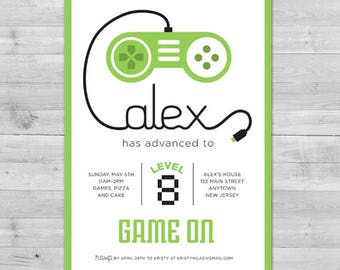 Video Game Invitation, Gamer Party Invitation, Video Game Party Invitations Video Game Party Invitations Boy Birthday Invitation Gamer Party