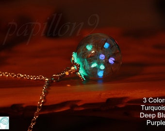 Luminous DANDELION / Dandelion Seeds / Dandelion necklace / Dandelion Seeds Pendant / GLOW in the DARK /