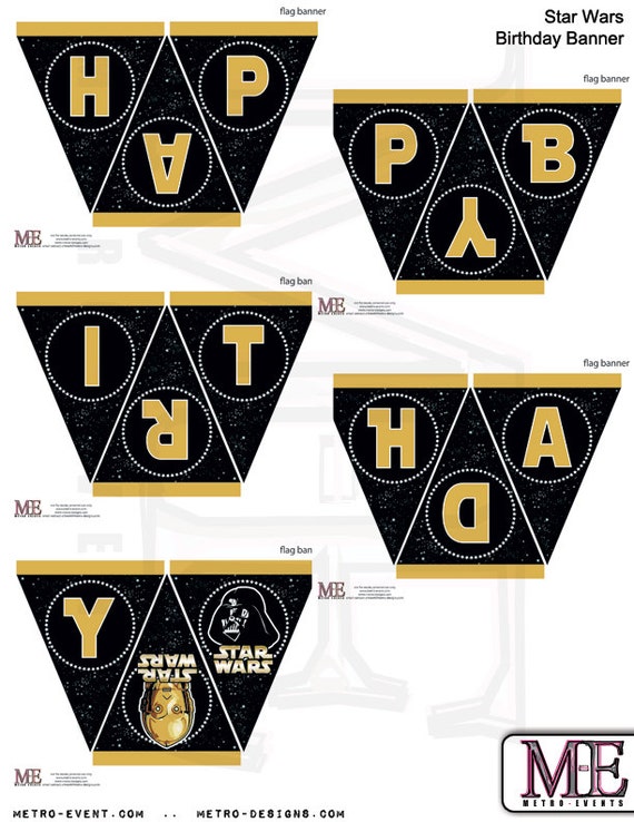 Star Wars Banner Star Wars Bunting Star Wars Birthday Star Wars Banner Star Wars Bunting Star Wars Birthday