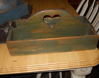 Vintage Painted Wood Tote