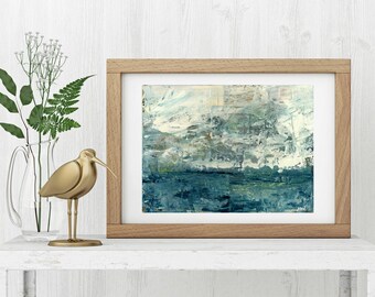 Abstract Print, Mixed Media Art Print, Abstract Art, Fine Art Print, Contemporary Art Print, Abstract Coastal 8"x10" or 11"x14" "Undulating"