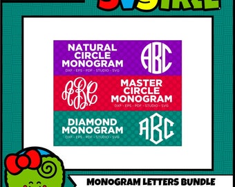 Master Circle SVG Circle Monogram SVG Diamond Monogram SVG Commercial Free Cricut Files Silhouette Files Cut File Bundle Fancy Circle svg