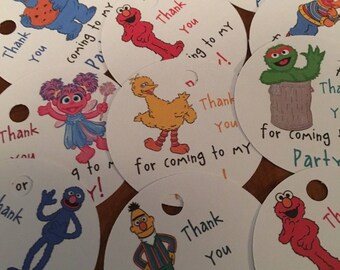 12 Sesame Street Party Thank You Tags