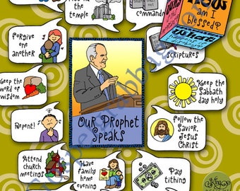 2018 MAY Weeks 1 and 2 Sharing Time "The living prophet leads Church under the direction of Jesus Christ" ACTIVITY Prophet Speaks Match Game