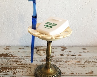 1970s Brass Toothbrush Holder