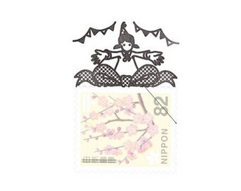 A small world around rubberstamp by Hanto // Rubberstamp from Japan // Japanese design Vectculture // Birthday party stamp