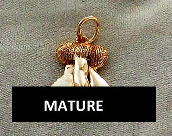 THE HUGE BALLS Penis Pendant 24 Karat Gold Finish (1 inch by 7/8 inch)