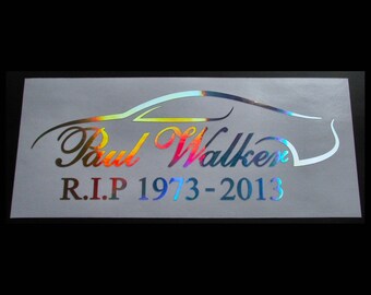 Paul Walker Signature Rip Memorial Tribute Custom Silber Hologramm Chrom