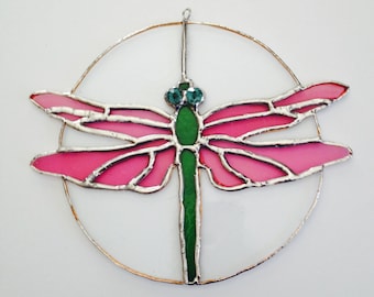 Stained Glass Dragonfly Suncatcher
