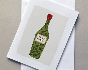Wine Birthday Card, Wine, Cute, Funny Card, Birthday card, For him, For her, Sale