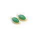Green Jade Oval Connector - Gold plated Bezel - 1 pc