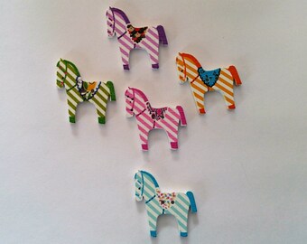 5 Wooden Zebra Button - #SB-000286