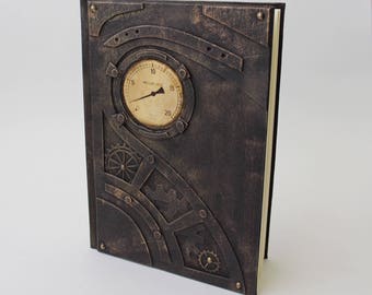 Exclusive steampunk notebook, steampunk journal, steampunk book, handcrafted gift for him and her, brutal journal, vegan notebook, steampunk