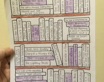 Printable full page 50 book bookshelf book tracker