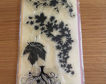 Stamp set autumn foliage