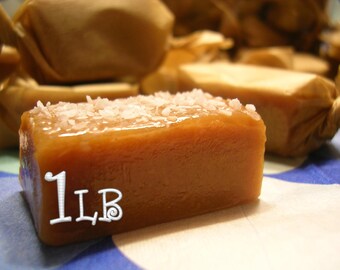 Chewy Salted Caramels - Individually Wrapped One Pound - BEST CARAMELS EVER