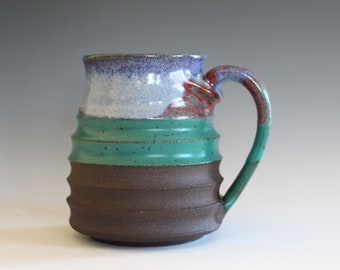 unique coffee mug, 18 oz, handmade ceramic cup, tea cup, coffee cup, handthrown ceramic stoneware, pottery mug, stoneware mug