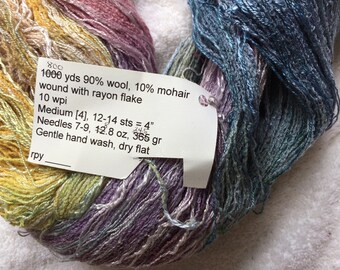 Hand Painted Yarn Wool/Mohair/Rayon Flake
