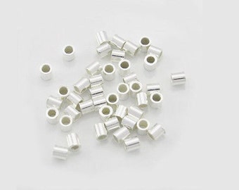 Heavy Wall 2x2 Sterling Silver Crimps, .925 Crimp Bead Tubes, 100pc Tubes, Made In USA, Thicker Crimp Tubes, Stronger Silver Crimps