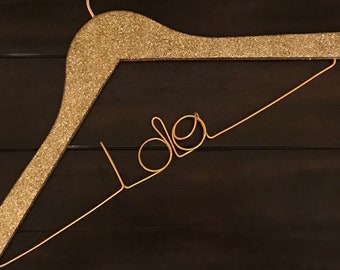 Sparkle Gold Hanger/Glitter Hanger/Gold hooks/Gold Hanger/Personalized Wedding Hanger/Bride/Name Hanger/Wedding Hanger.