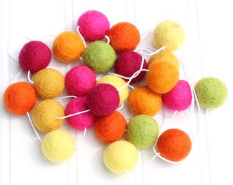 Fall Felt Ball Garland, Pom Pom Garland, Thanksgiving Decor, Autumn Garland, Fall Decoration, Bunting Banner, Thanksgiving Party Decor