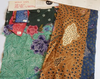 Vintage Indonesian & Dutch Java Designer Cotton Fabric Samples