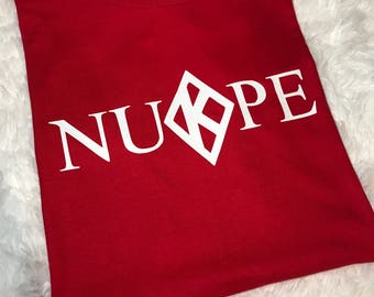 Kappa Alpha Phi Red and White NUPE T-shirt