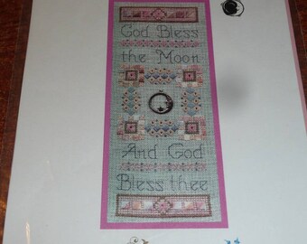 Flowers & Friends Bless The Moon Cross Stitch Pattern