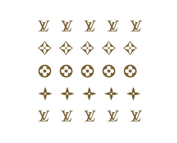Louis Vuitton Inspired LV Nail Decals - Classic Monogram Print - Fashion Logos Icons Symbols ...