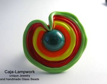 Ring top, change attachment, big change-top, colorful, Lampwork
