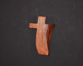 Wooden Wall Cross;Unique Cross-3"x5"x1";One Only;Live Edge;Handcrafted;Texas Mesquite Wood;Christian Gift; Free Ground Shipping; cc5-2112917
