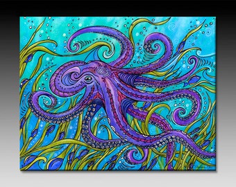 Ready to Hang, Octopus, Ceramic Tile Wall Art