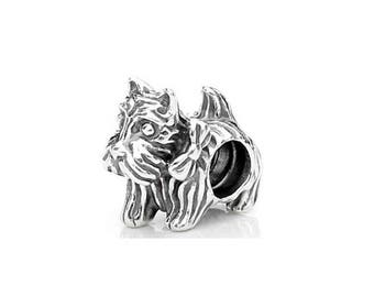 Adorable Silver Schnauzer Dog Charm - Schnauzer Charm - Puppy Charm - Dog Lover Gift - Schnauzer Gift - Fits all Charm Bracelets