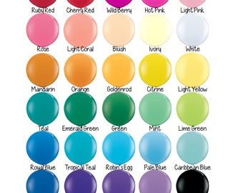 Giant Balloon - Round 36 Inch Latex Balloon by Qualatex - Solid Color - Order by Cholor Chart - Baby Shower, Birthday Party, Photo Shoot