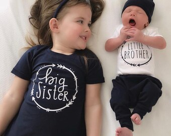 Big sister little brother sibling set, sibling shirts, pregnancy announcement shirt, big sister dress, baby announcement shir
