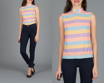 60s Pastel Striped Top
