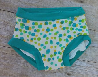 Blue Green Yellow Polka Dot Cloth Training Pants for Potty Training