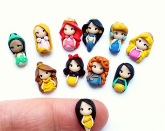 Mixmatch Princesses stud earrings,Mulan,Jasmine,Tiana,Snow White,Rapunzel,Pocahontas,Ariel,Cinderella,Merida,Belle,Aurora.Disney jewelry.