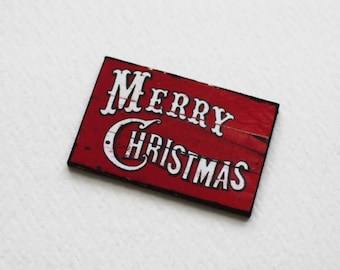 Miniature 1:12 Scale Merry Christmas Sign