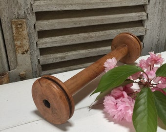 XL French Antique Wooden Bobbin