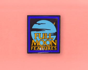 Full Moon Features Logo Enamel Pin - Retro VHS Horror lapel pin