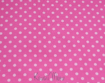 SALE - Polka Dots Pink x White Dots - Fat Quarter (sho12ko0114)