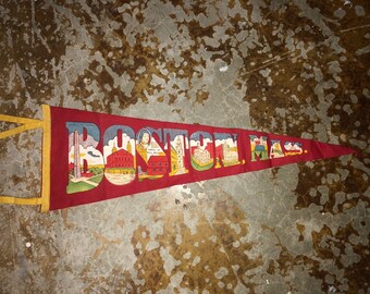 Vintage Boston Mass. 1950s Pennant, Good Condition