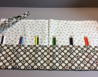 Handmade Artist Colored Pencil, Artist Brushes, Markers, and Pencil Carrying Case Roll
