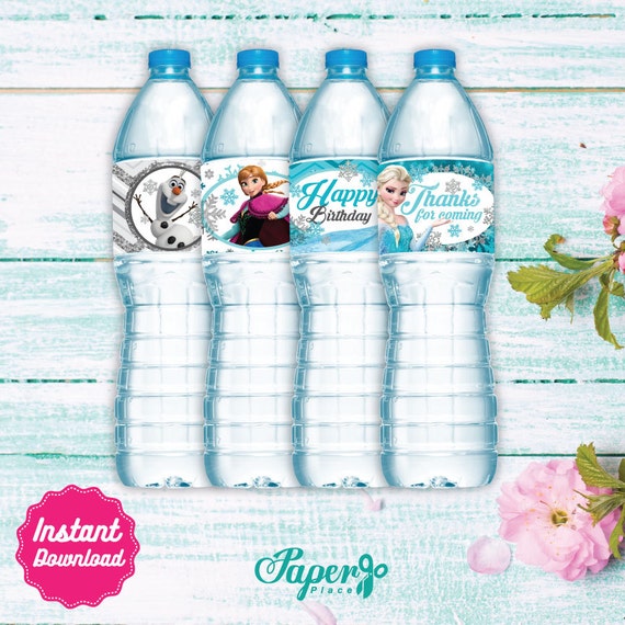 frozen water labels printable water bottle label disney