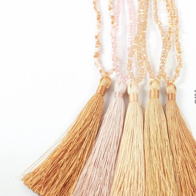 Crystal long tassel necklacebridesmaid giftsparkling tassel