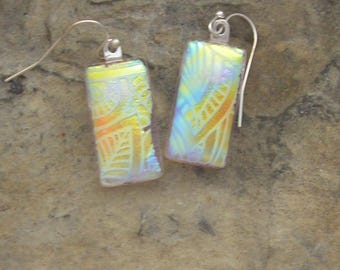 Dichroic Earrings Dichroic Earrings Fused Dichroic Glass Earrings