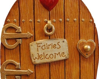 Fairy Door Large Fairies Welcome Colours available Green, Red, Tan and Pink. Indoor or Out. Invite the fairies to your home or garden.