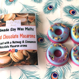 Spiced Chocolate Macarons ~ Soy Wax Melts ~ Soy Wax Donut Tarts ~ Highly Scented Melts ~ 100% Natural Soy Wax
