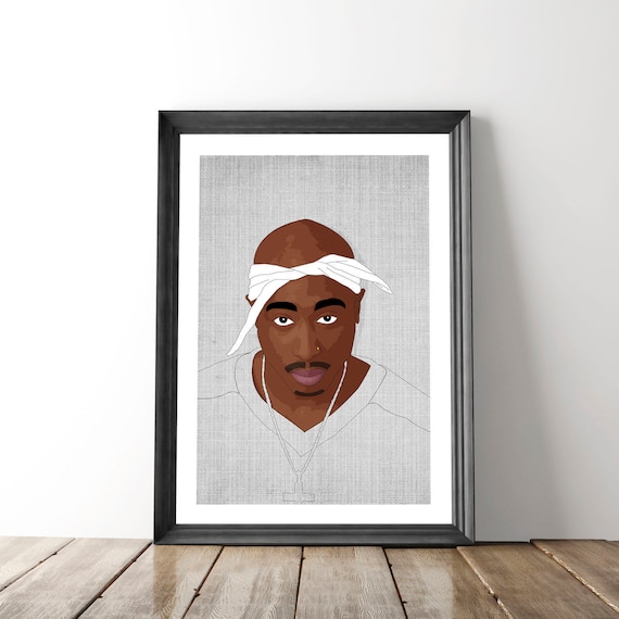 Items similar to Tupac Poster, Tupac Art Black White, Posters and ...